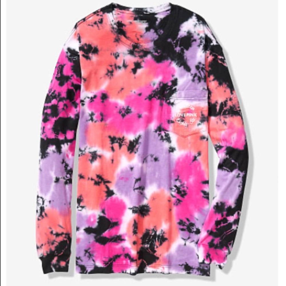 Long sleeve campus tee vs pink